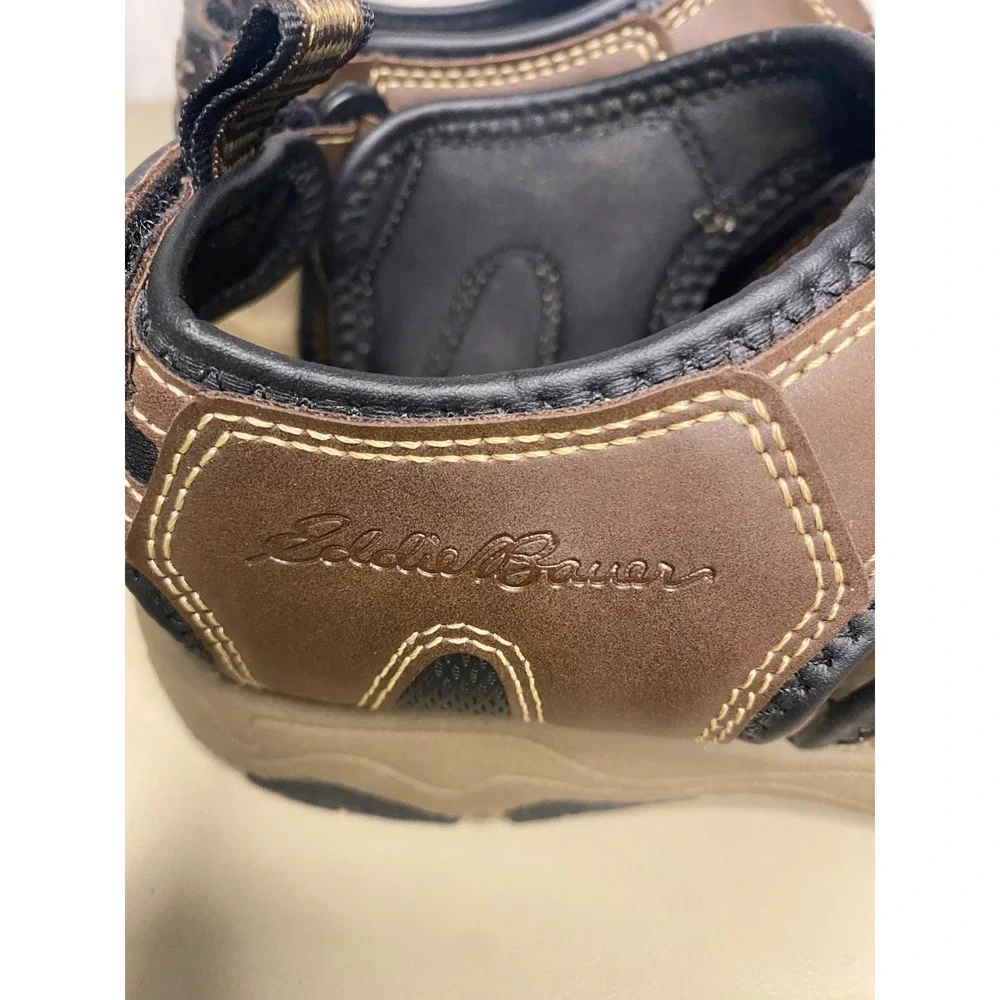 Eddie Bauer Meridian Mens Brown Fisherman Sandals Bungee Closure Size 9M
